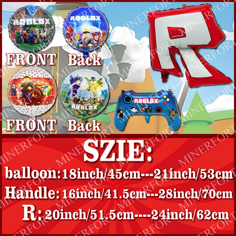Party Games In Roblox - ROBLOXED Themed Foil Aluminum Balloons Cartoon