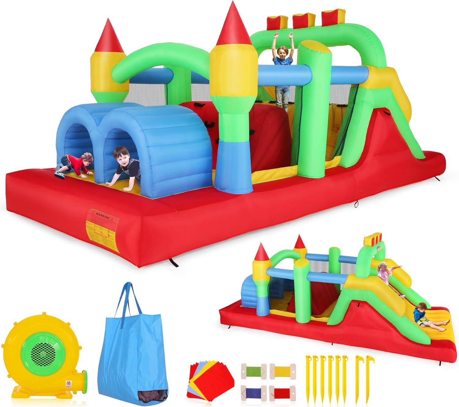 18 x 8.2FT Inflatable Obstacle - مراجعة Kids Party Games وسعره