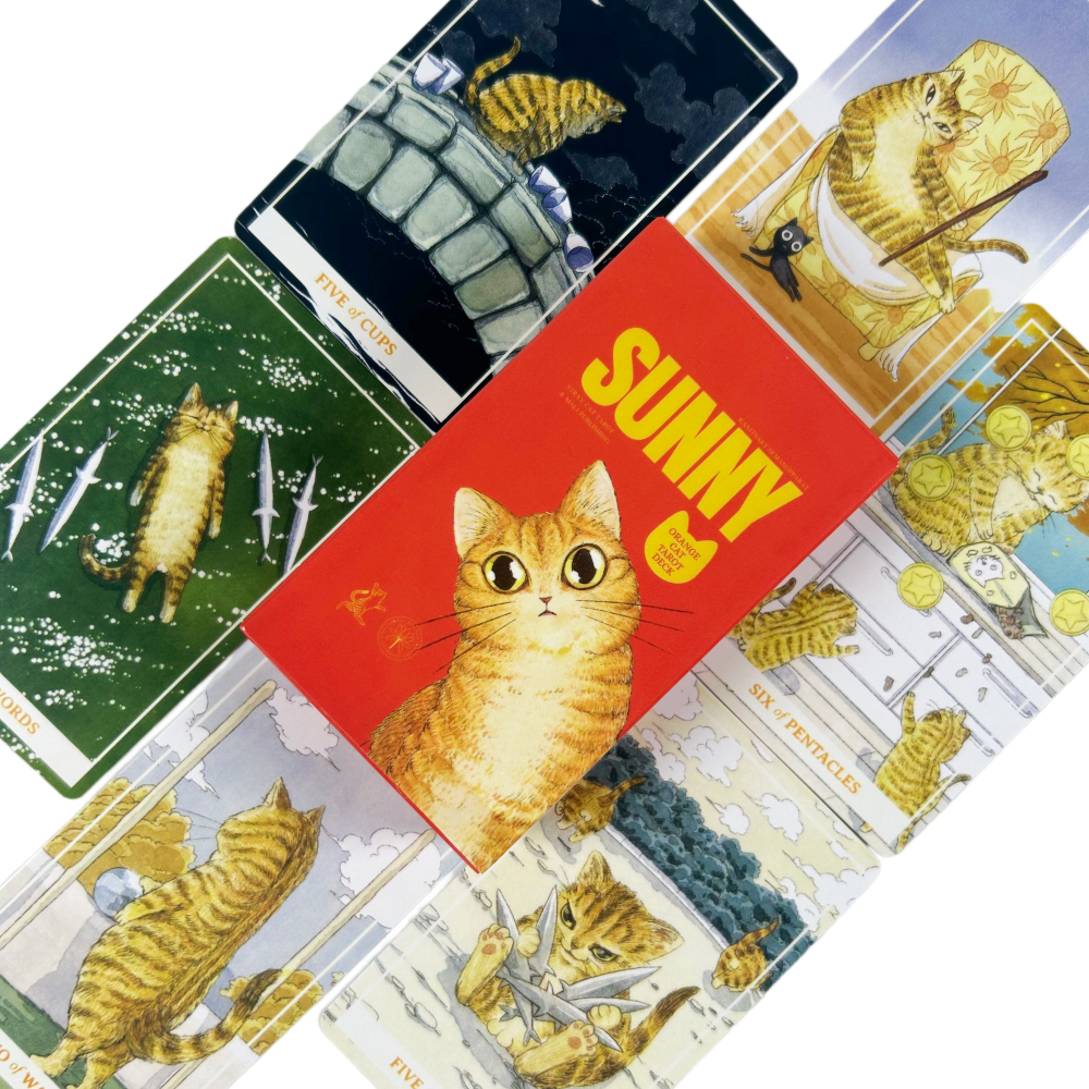 Sunny Orange Cat Tarot Cards A - مراجعة Party Games Best وسعره