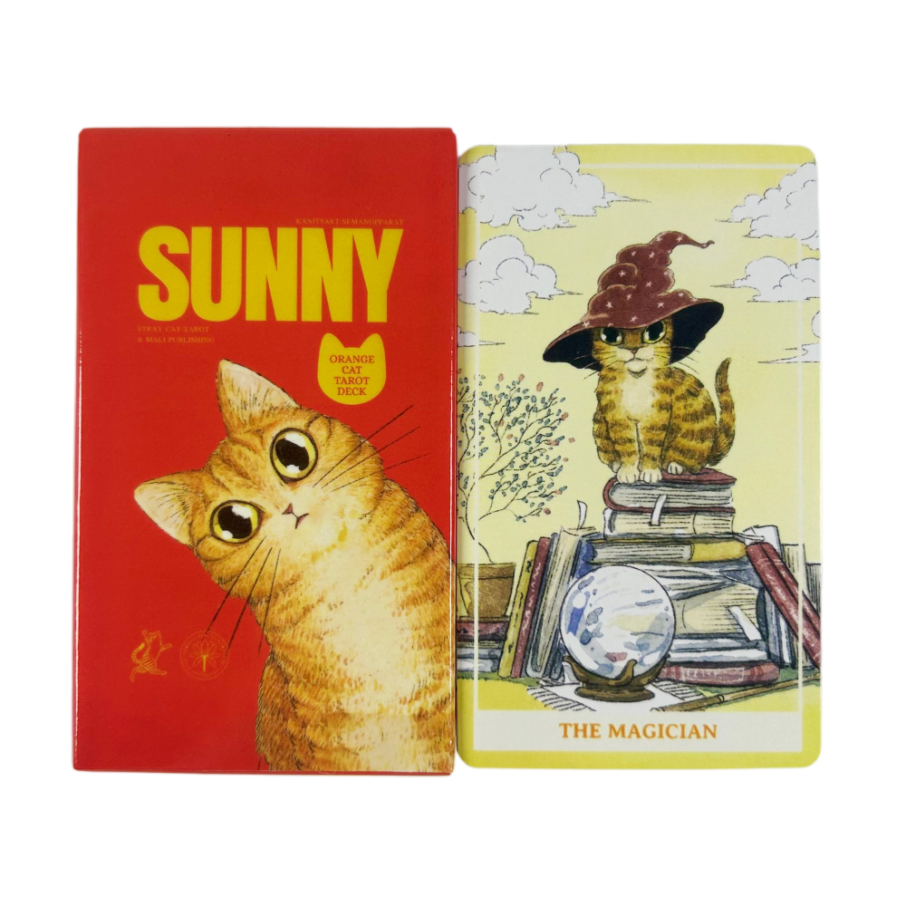 Sunny Orange Cat Tarot Cards A - مراجعة Party Games Best وسعره