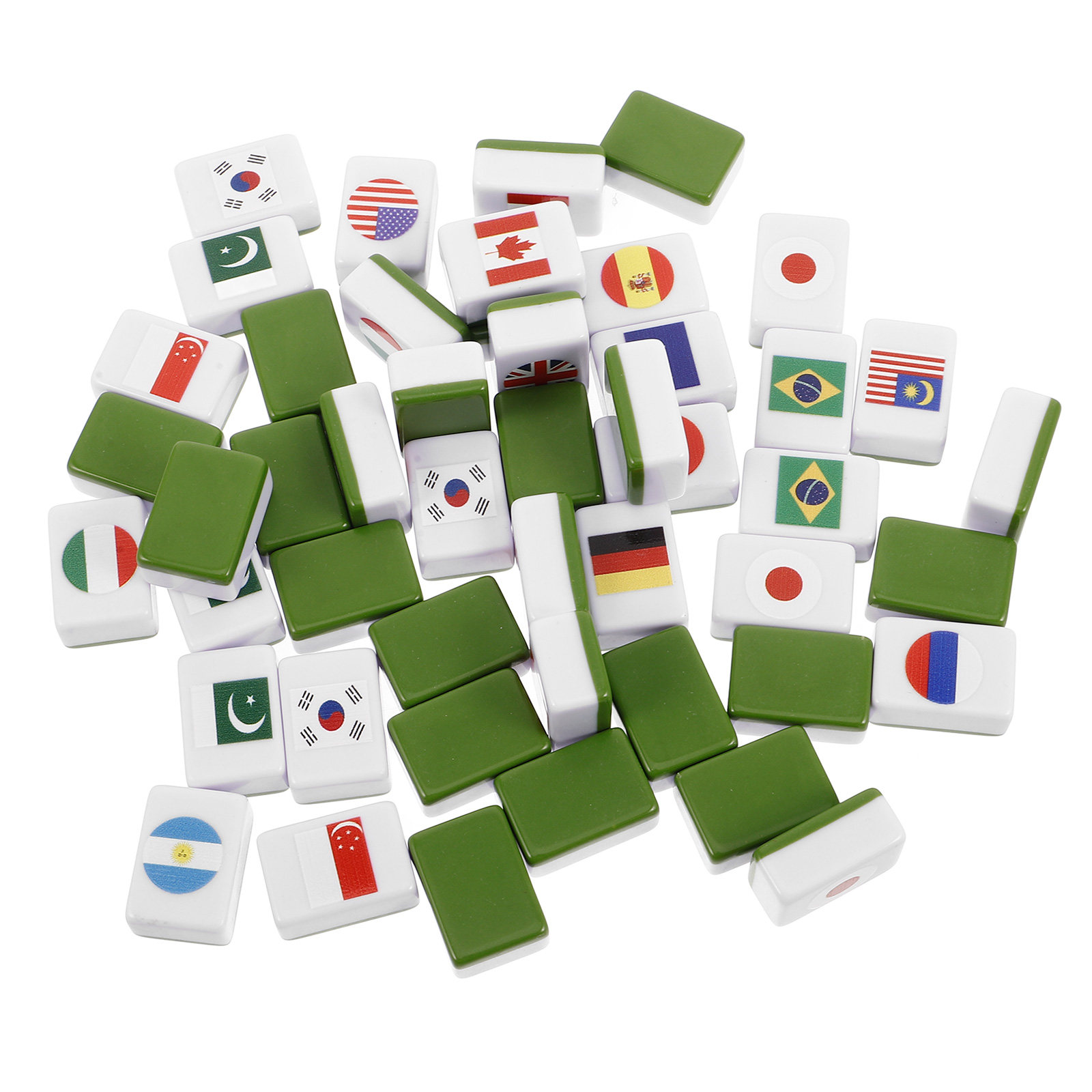 48Pcs National Flags Mahjong S - مراجعة Party Games Elimination وسعره
