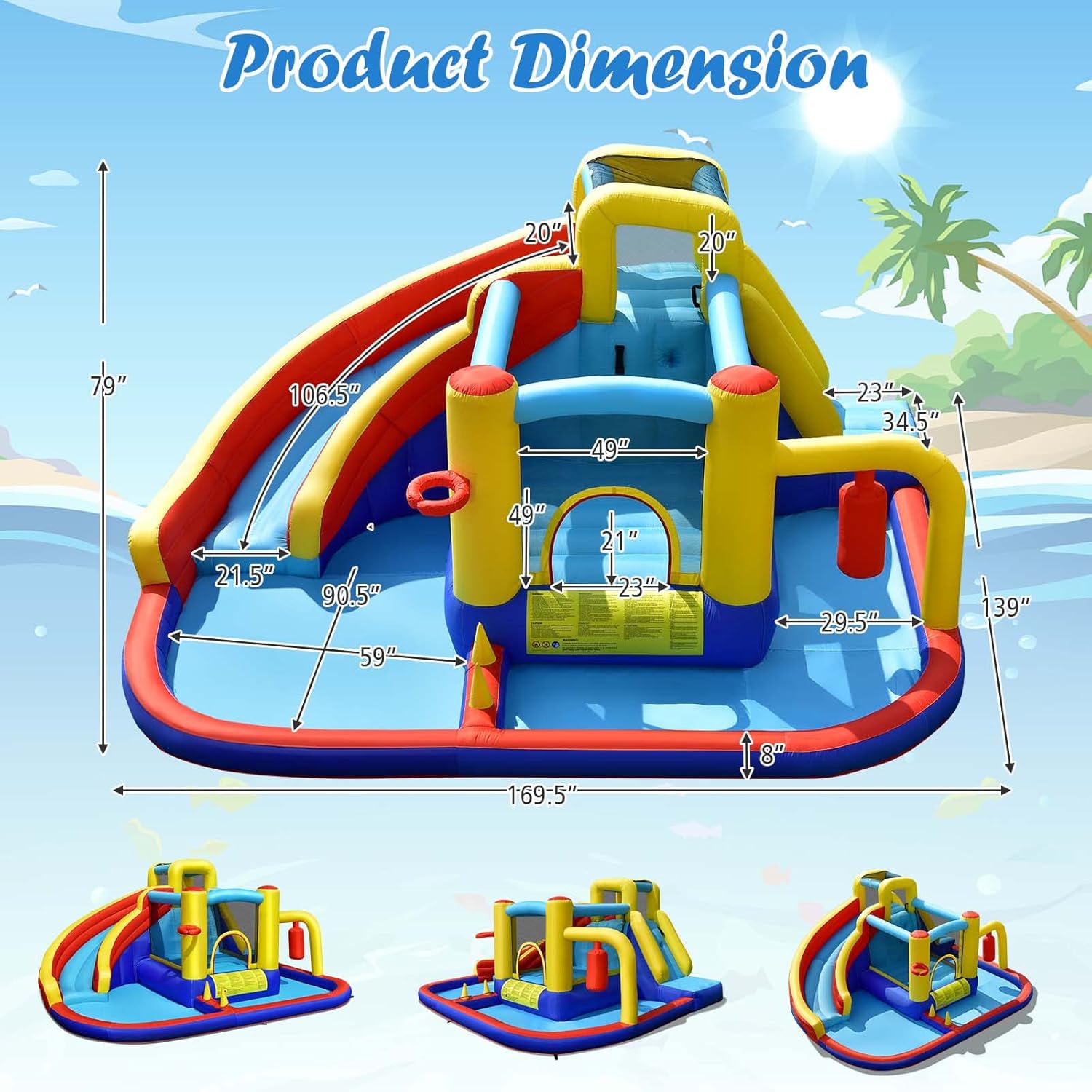 6-in-1 Inflatable Water Park B - مراجعة Kids Party Games وسعره