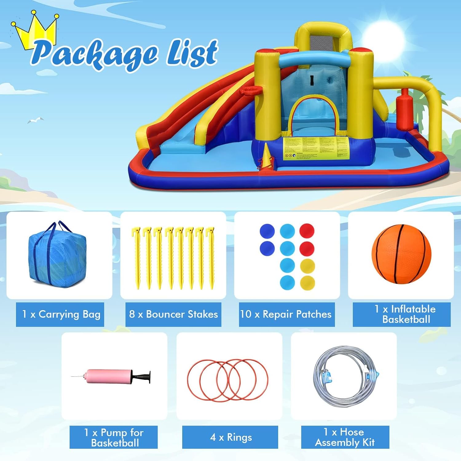 6-in-1 Inflatable Water Park B - مراجعة Kids Party Games وسعره