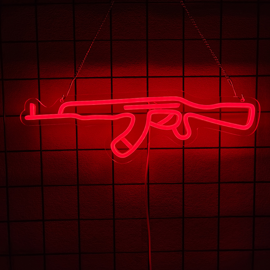 Gun Series Neon Sign For Wall  - مراجعة Party Games Best وسعره