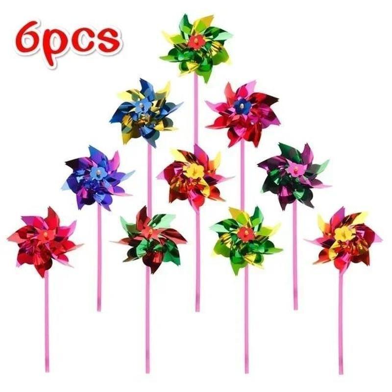 6Pcs Plastic Windmill Pinwheel - مراجعة Games Garden Party وسعره
