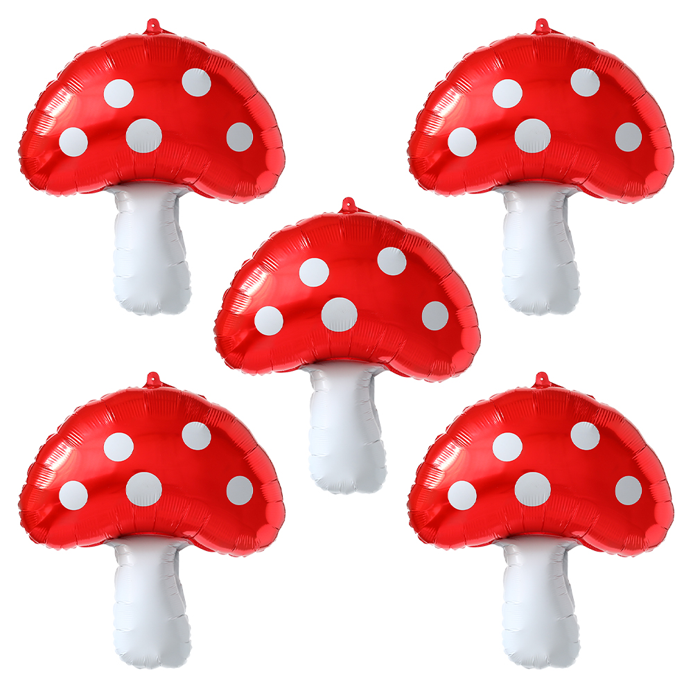 5/3/1Pcs Red Mushroom Foil Bal - مراجعة Games Garden Party وسعره