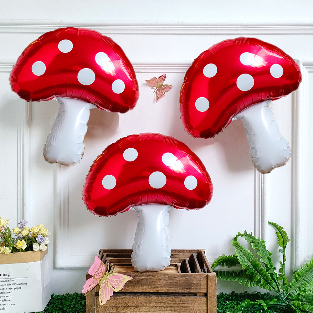 5/3/1Pcs Red Mushroom Foil Bal - مراجعة Games Garden Party وسعره