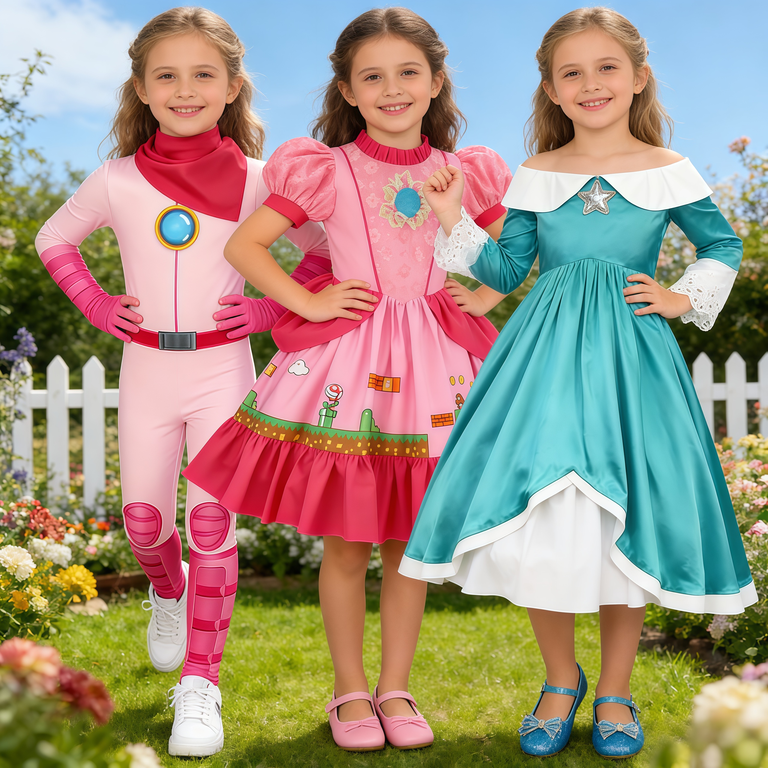 Girls Peach Princess Jumpsuit  - مراجعة Kids Party Games وسعره