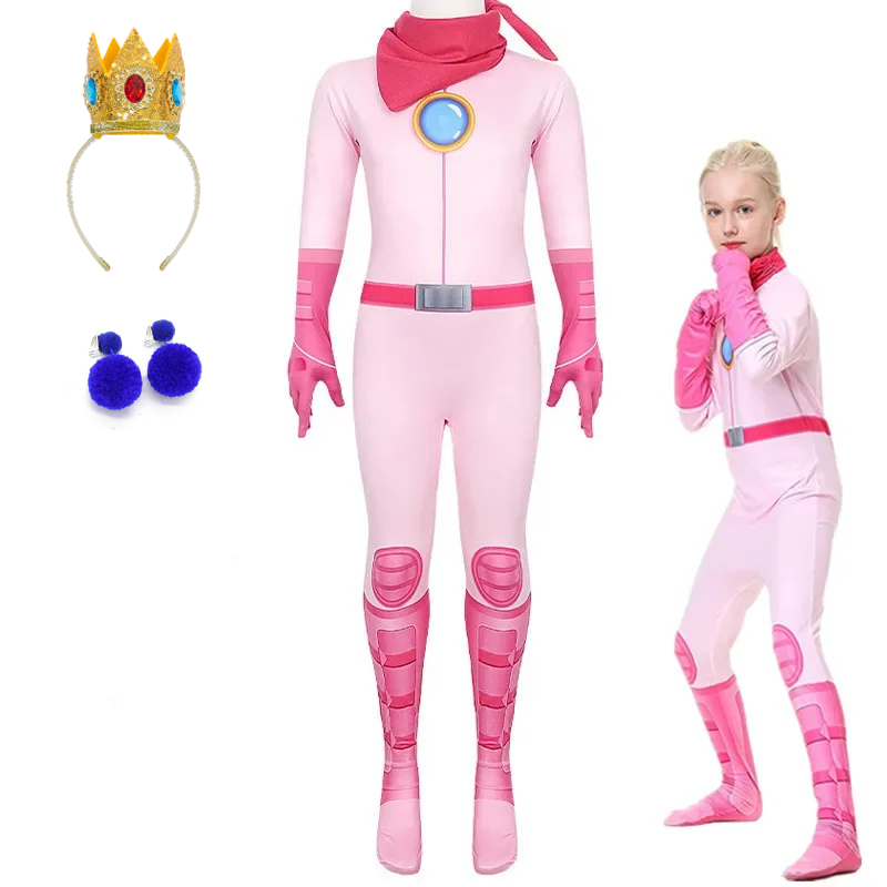 Girls Peach Princess Jumpsuit  - مراجعة Kids Party Games وسعره