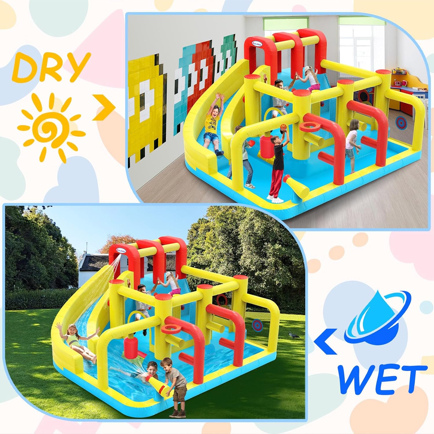 Kids Inflatable Water Slide Bo - مراجعة Kids Party Games وسعره
